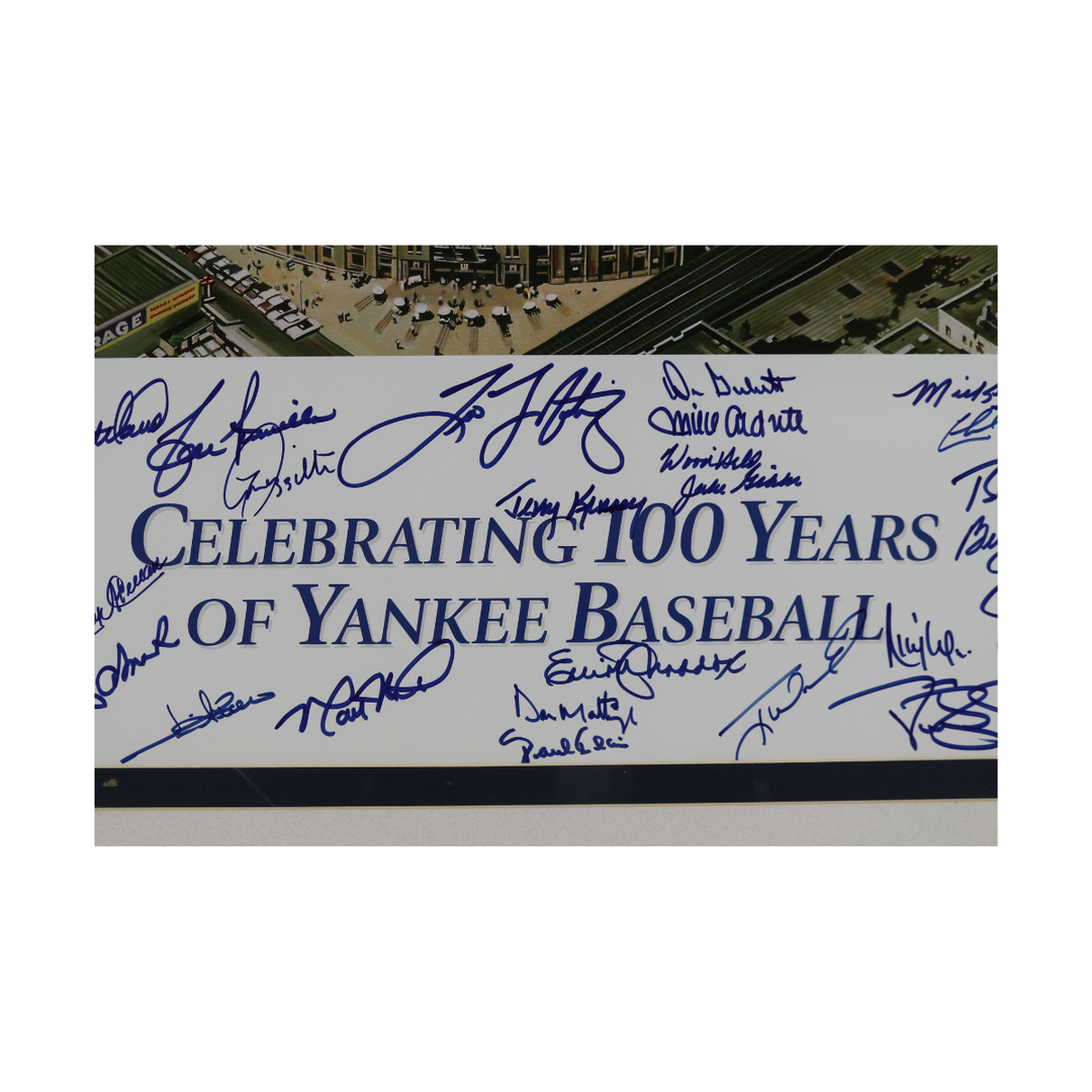 100 Years of Yankee Baseball 18x24 Canvas w/Multiple Autos All American Holo