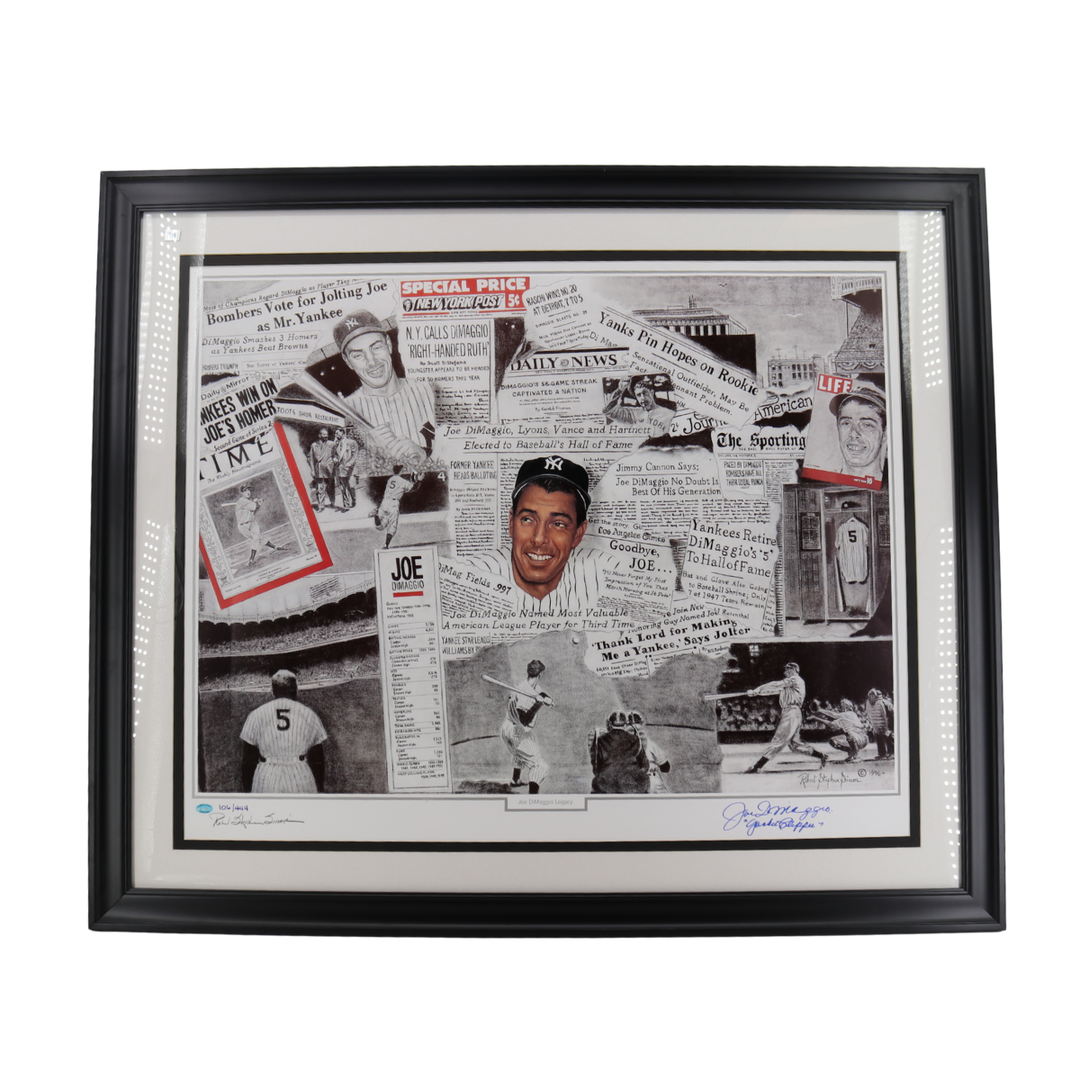 Joe Dimaggio New York Yankees Autographed Inscribed 22x30 Yankee Clipper Holo