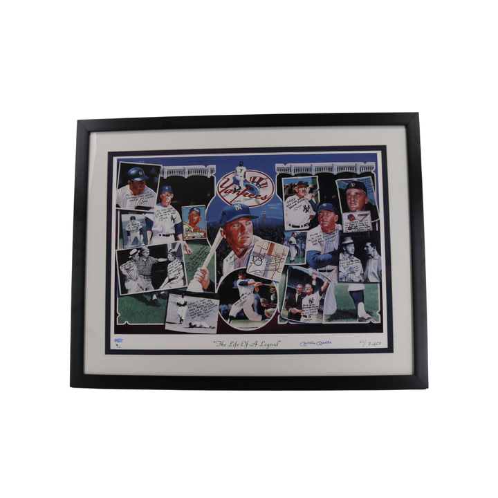 Mickey Mantle New York Yankees Autographed Signed 18x24 Litho All American LOA