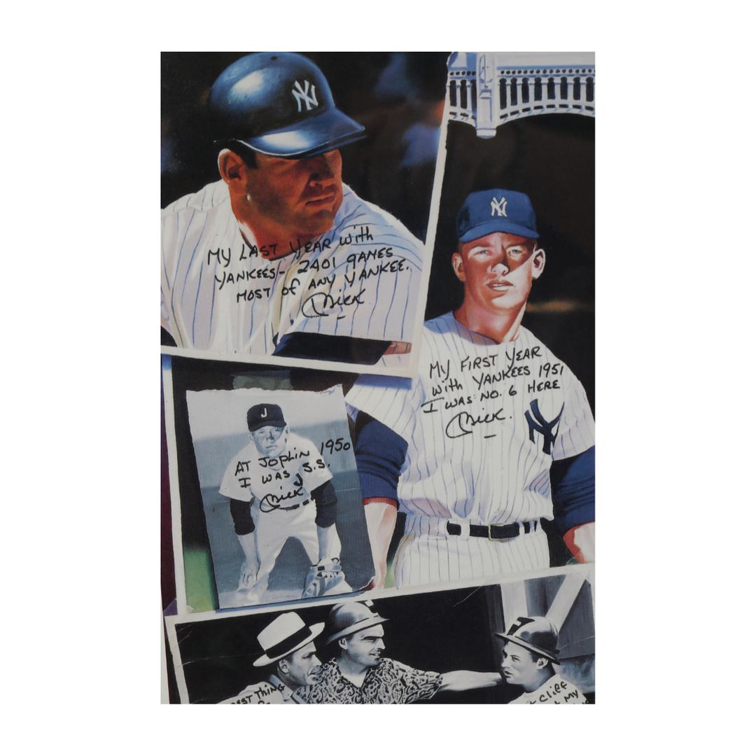 Mickey Mantle New York Yankees Autographed Signed 18x24 Litho All American LOA