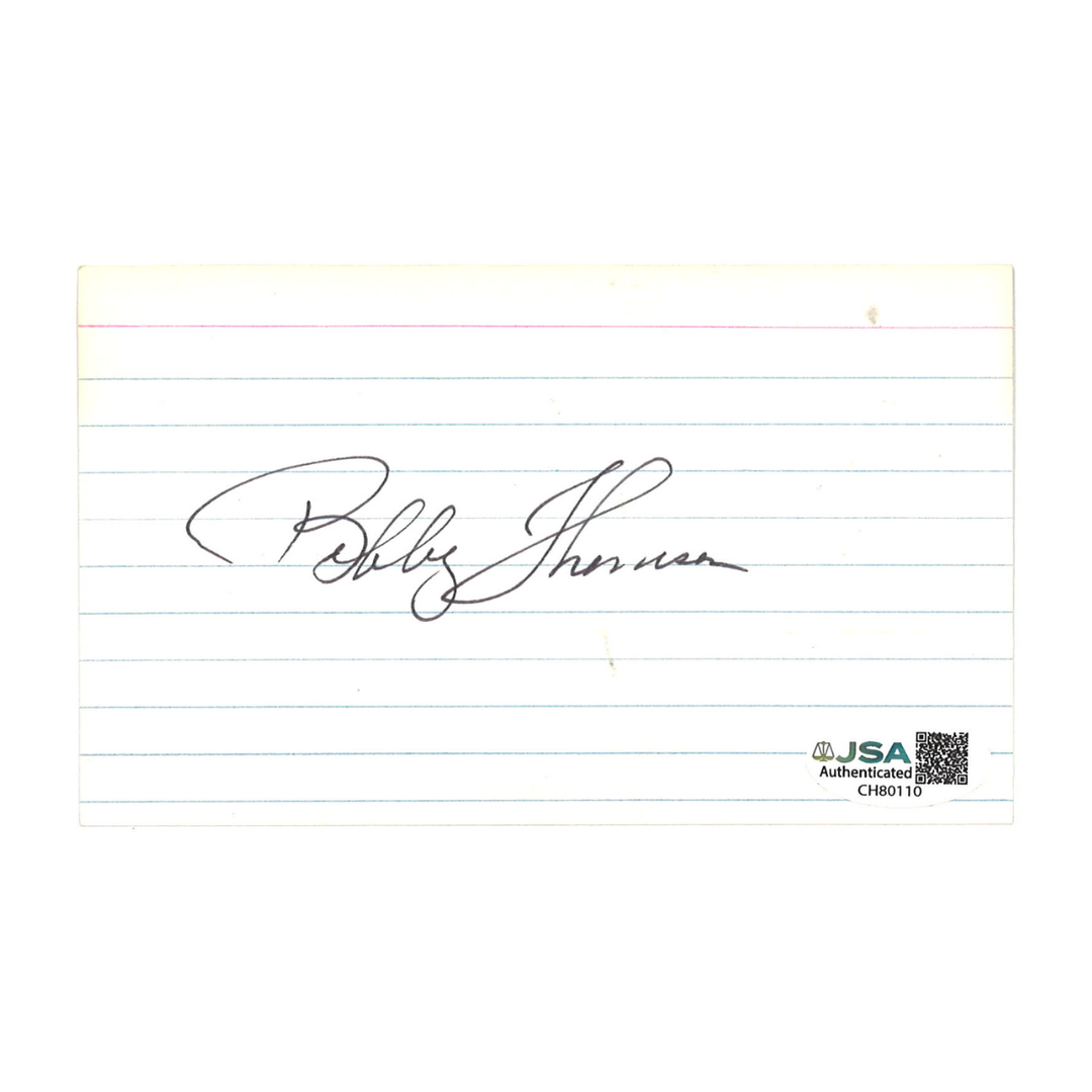 Bobby Thompson San Francisco Giants Autographed Signed Index Card JSA COA