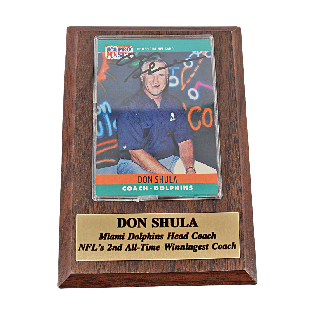 Don Shula Miami Dolphins Autographed Signed Trading Card Plaque (Staque Of Plaques)