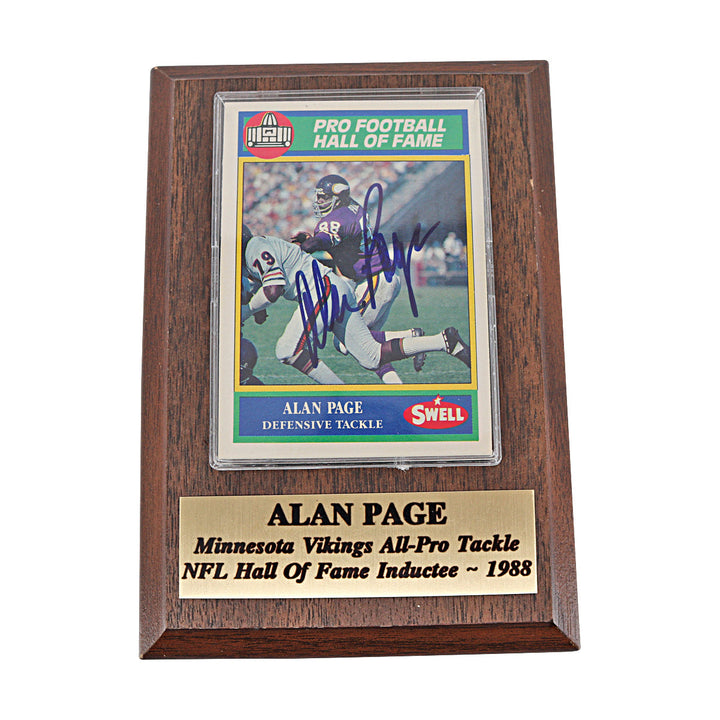Alan Page Minnesota Vikings Autographed Signed Trading Card Plaque (Staque Of Plaques)