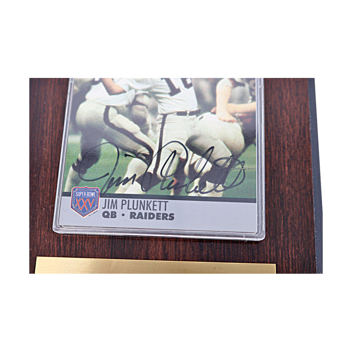 Jim Plunkett Oakland Raiders Autographed Signed Trading Card Plaque (Staque Of Plaques)