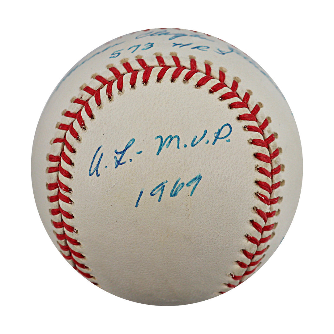 Harmon Clayton Killebrew Minnesota Twins Autographed Signed Stat Inscribed Full Name HOF 1984 #3 573 HR Al MVP 1969 OAL Baseball (JSA COA #CE17264)