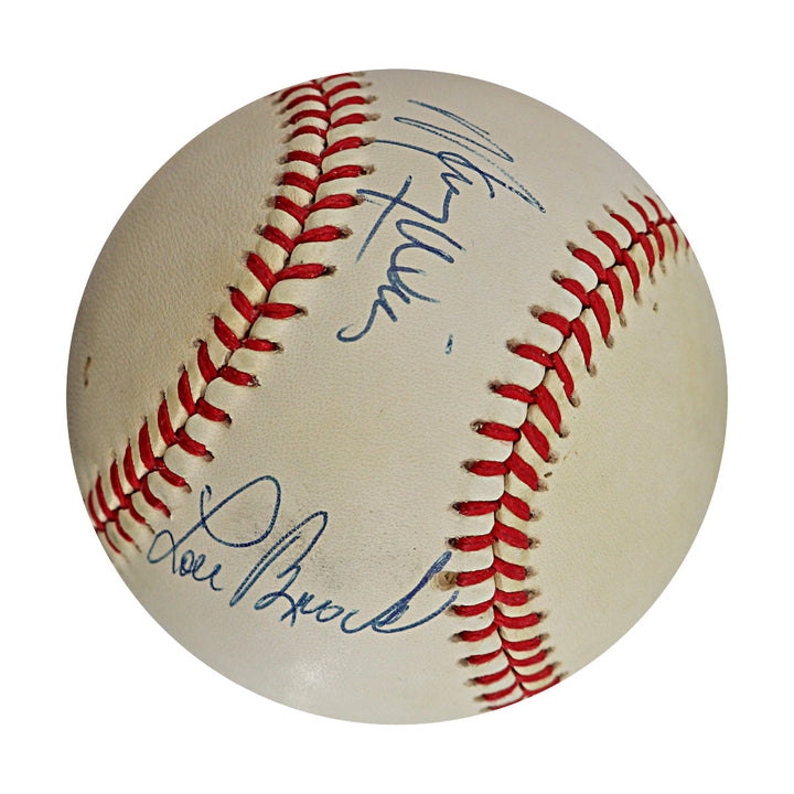 Maury Wills Lou Brock Dodgers Cardinals Autographed Signed ONL Baseball (JSA COA #CE17272)