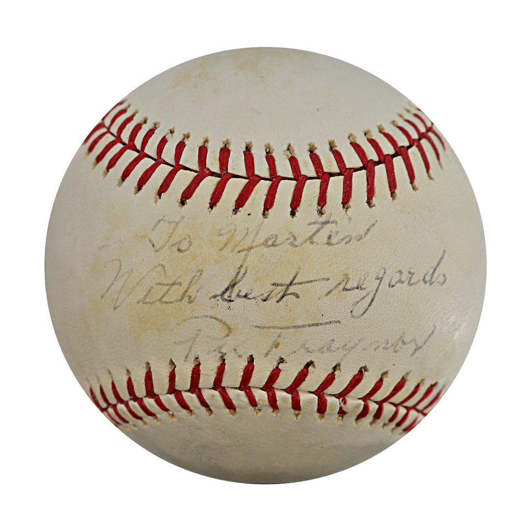 Pie Traynor Pittsburgh Pirates Autograph Signed Inscribed Official Tri-County League Baseball (JSA COA #ZZ07635)