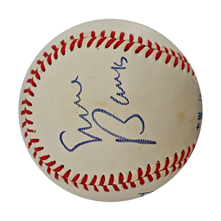 Bill Dickey Ernie Banks Yankees Cubs Autograph Signed 1982 ASG Baseball JSA LOA
