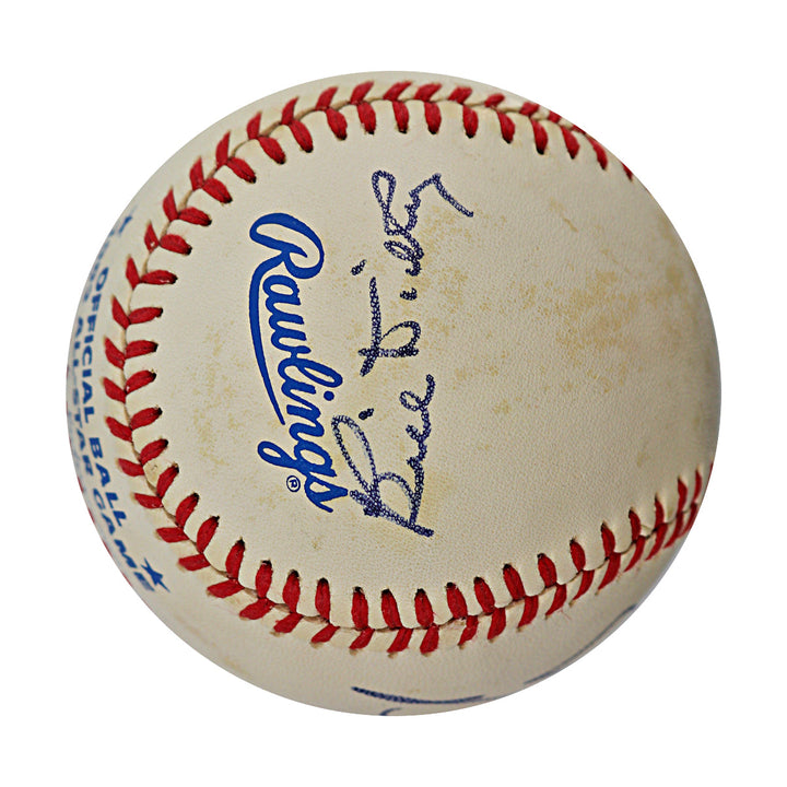 Bill Dickey Ernie Banks Yankees Cubs Autograph Signed 1982 ASG Baseball JSA LOA