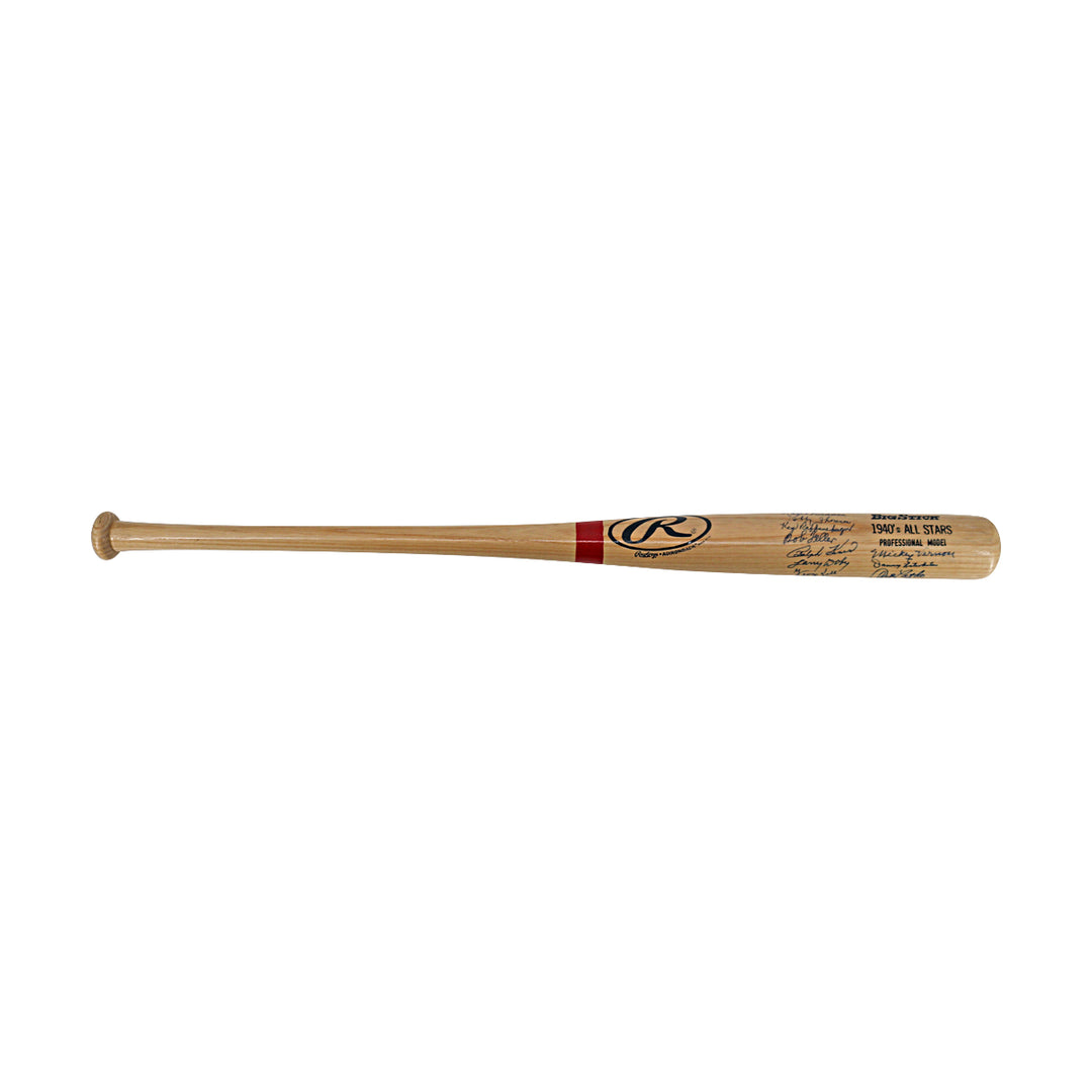 Feller Kiner Newcomb Auto Signed 1940's All Stars 13 Autos Rawlings Bat JSA LOA