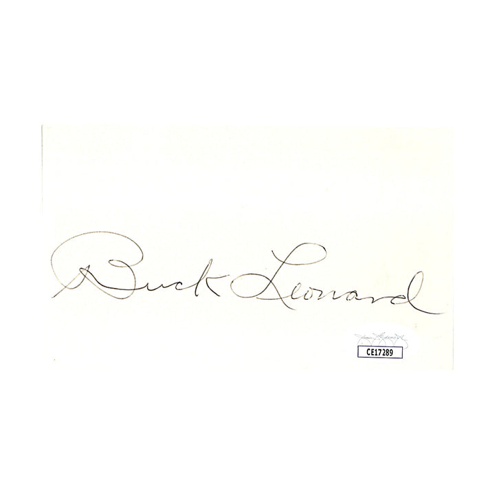 Buck Leonard Homestead Grays Autograph Signed Index Card (JSA COA #CE17289)