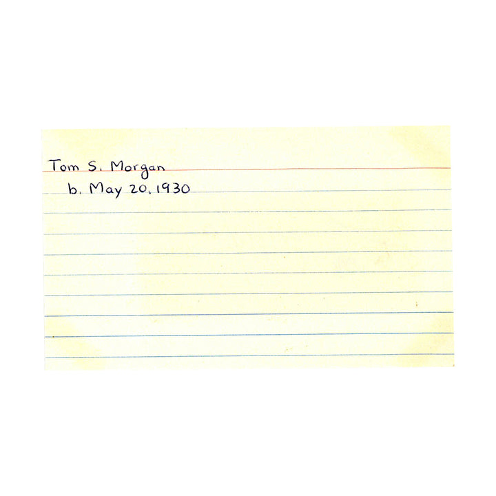 Tom Morgan Los Angeles Dodgers Autograph SIgned Index Card (JSA COA #CE17285)