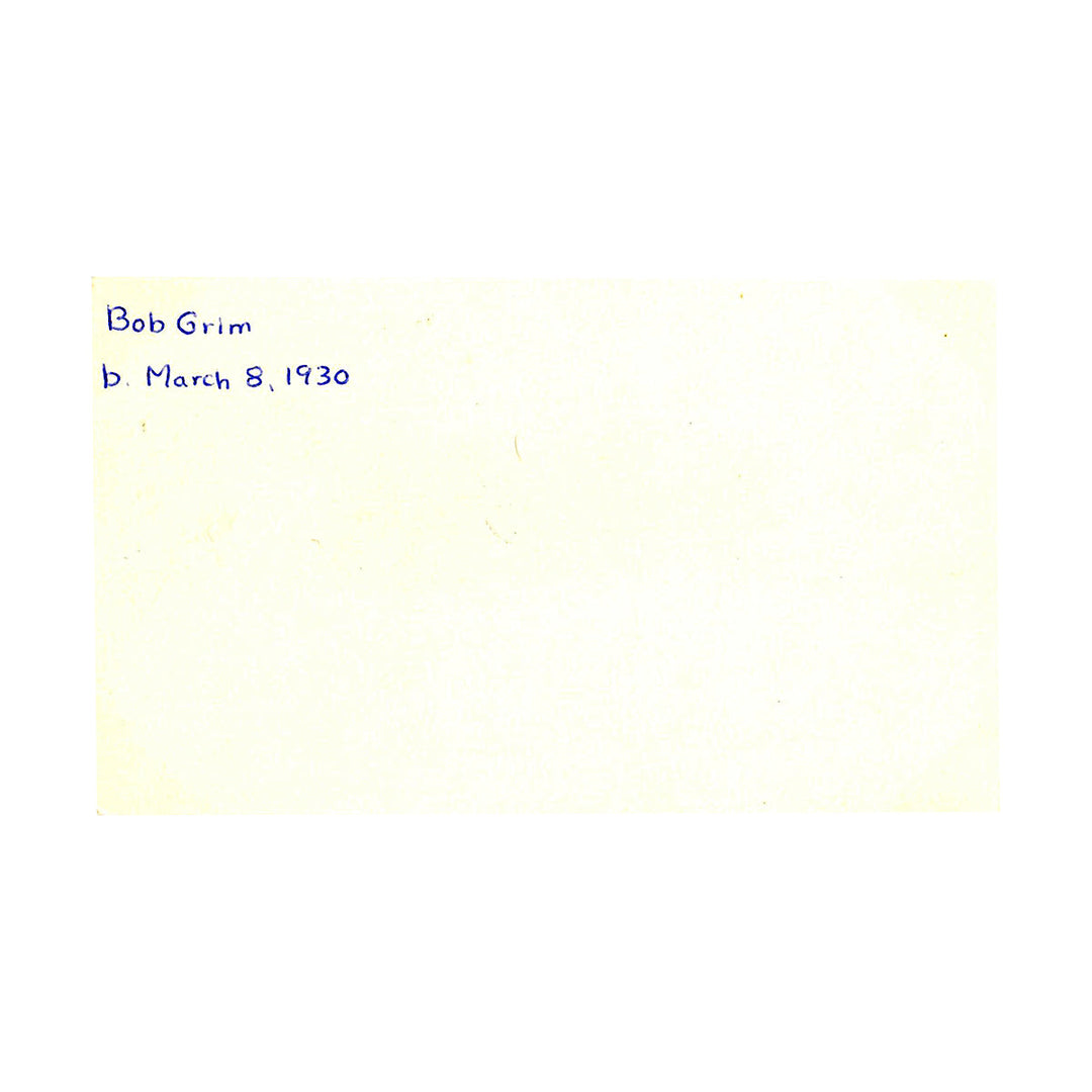 Bob Grim New York Yankees Autograph Signed Index Card (JSA COA #CE17282)