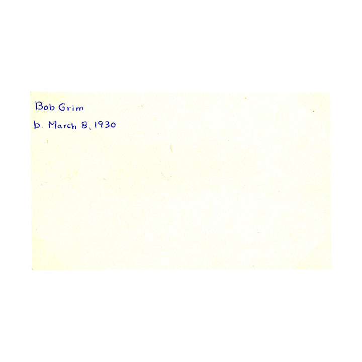 Bob Grim New York Yankees Autograph Signed Index Card (JSA COA #CE17282)