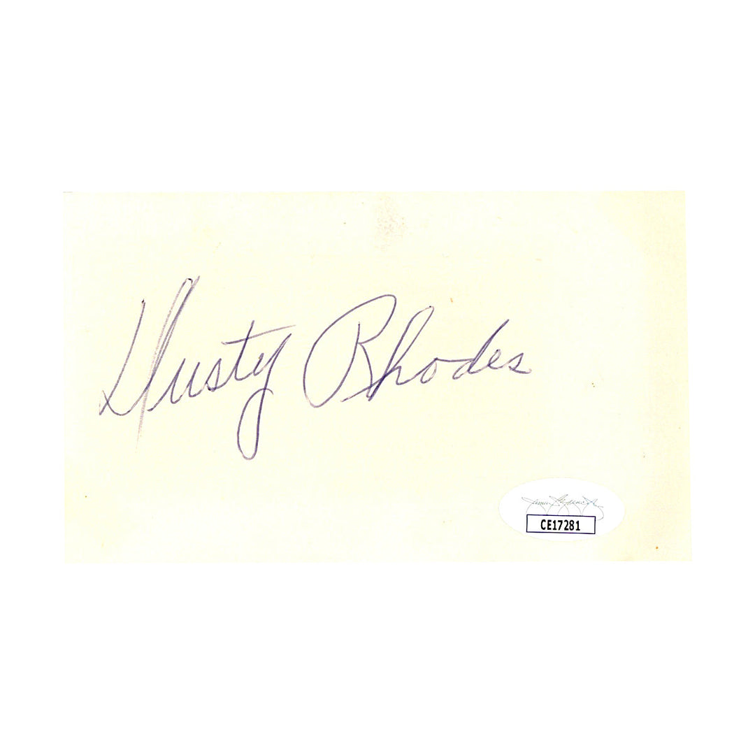 James "Dusty" Rhodes Autograph Signed Index Card (JSA COA #CE17281)