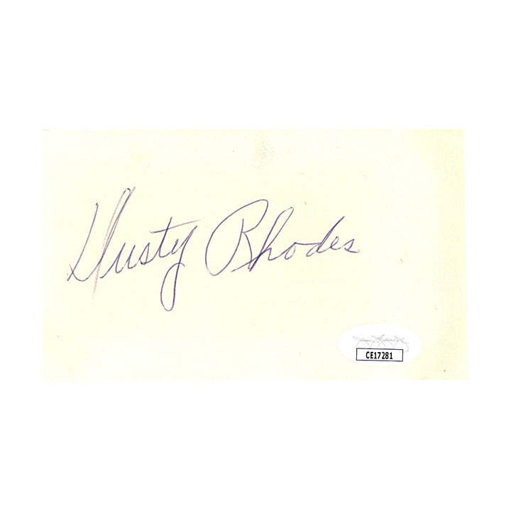 James "Dusty" Rhodes Autograph Signed Index Card (JSA COA #CE17281)