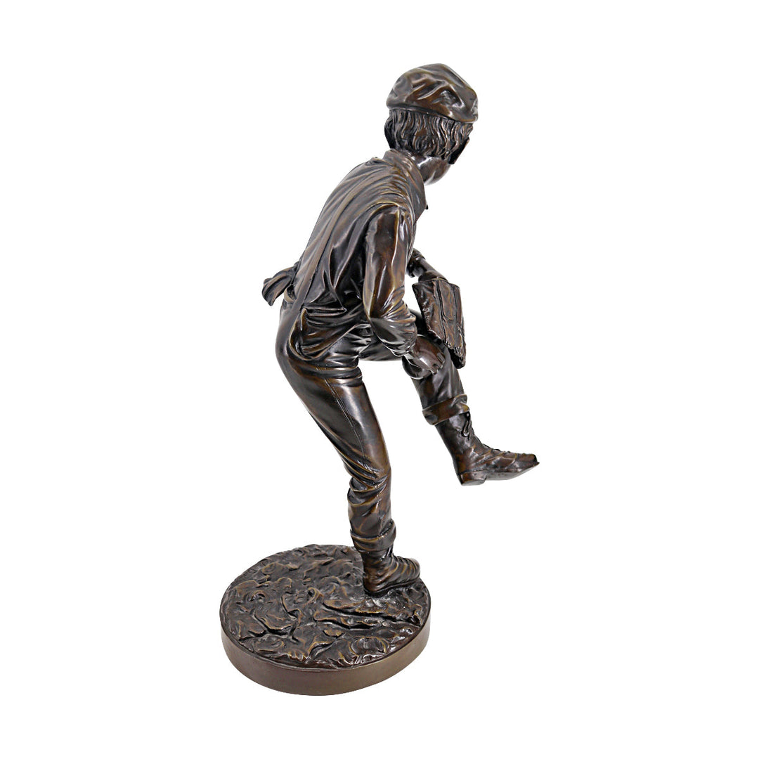 Vintage Bronze Baseball Boy Pitcher Statue 