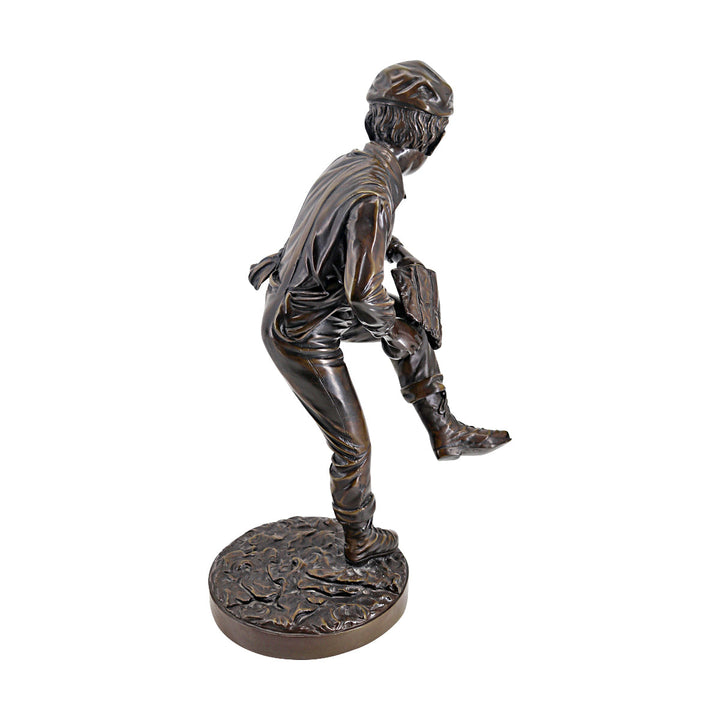 Vintage Bronze Baseball Boy Pitcher Statue 