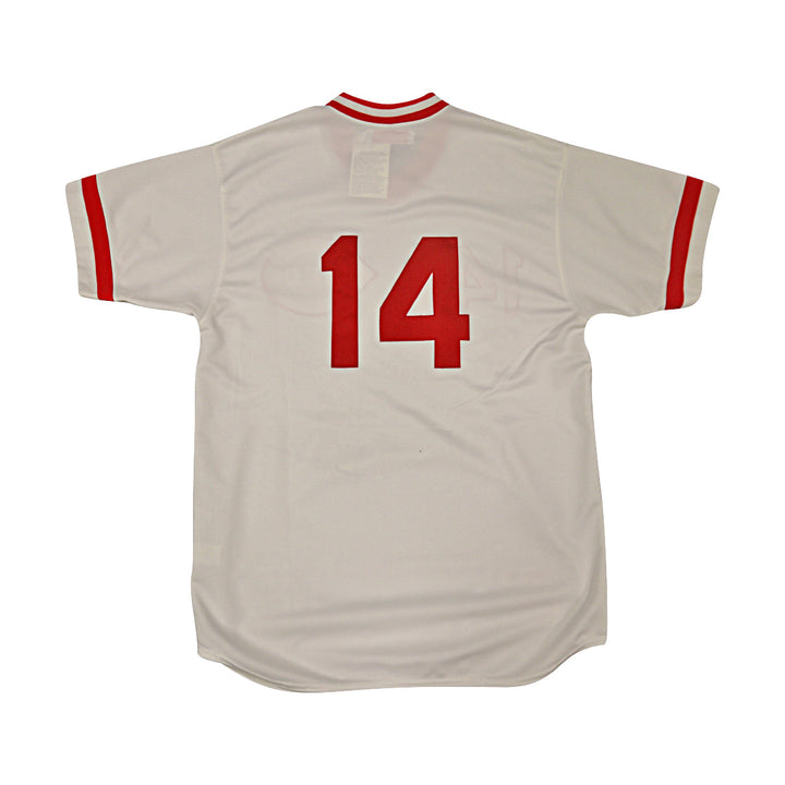 Rose, Bench, Morgan, Perez Reds Autographed Multi Signed Jersey (JSA LOA)