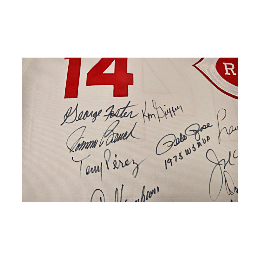 Rose, Bench, Morgan, Perez Reds Autographed Multi Signed Jersey (JSA LOA)
