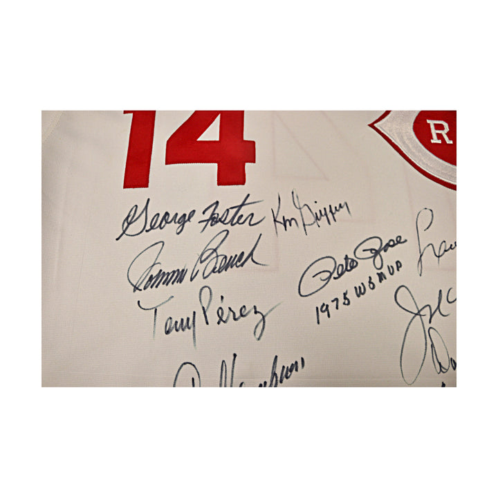Rose, Bench, Morgan, Perez Reds Autographed Multi Signed Jersey (JSA LOA)