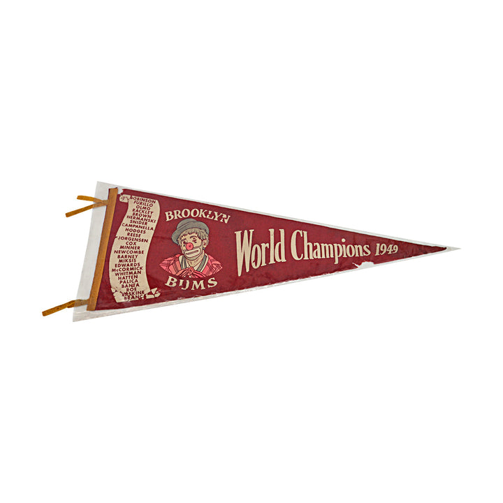 1949 Brooklyn Bums World Champions Pennant Flag