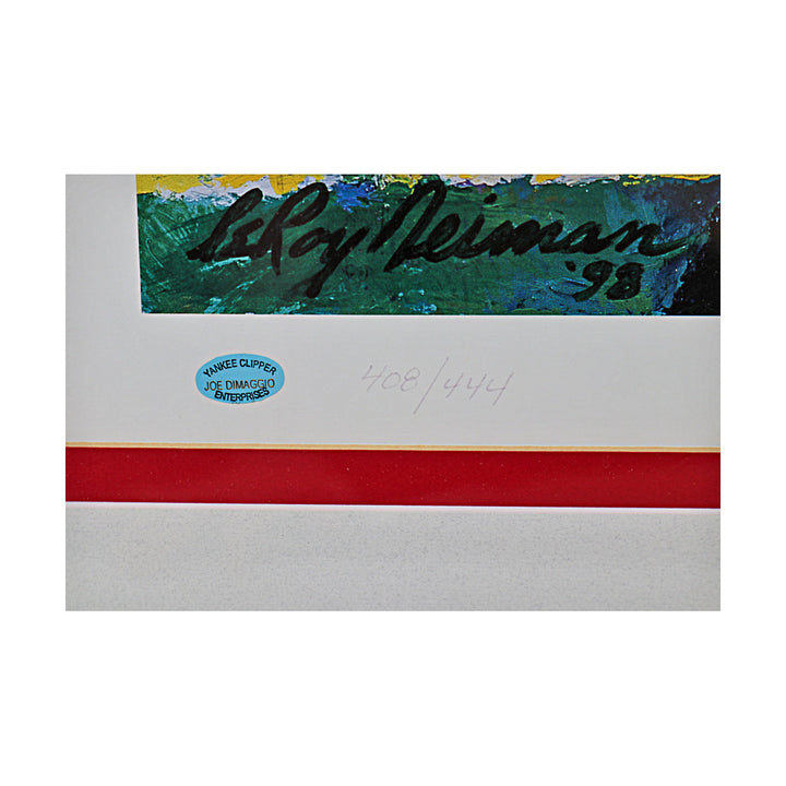 Joe DiMaggio New York Yankees Autographed Signed Framed 19.5x23 LeRoy Neiman Lithograph /444 (Yankee Clipper Holo)