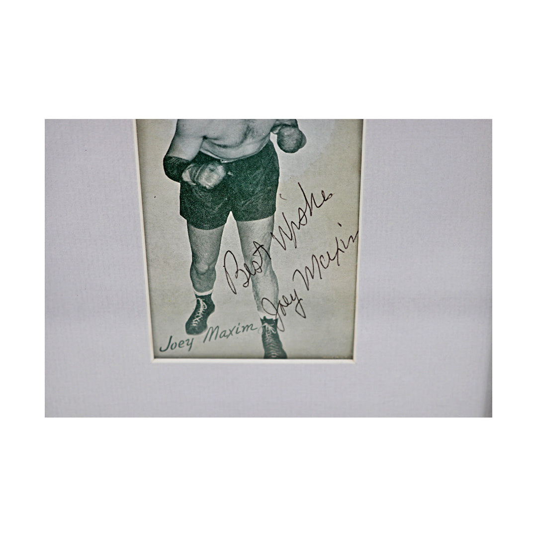 Joey Maxim Boxing Autographed Signed Framed Cut (JSA COA #CE61105)