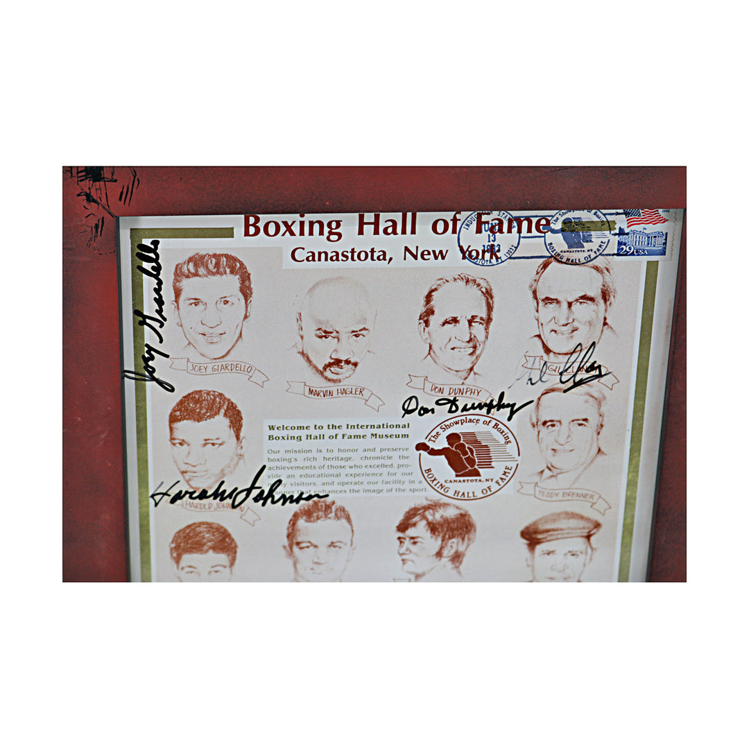 Joey Giardello, Don Dunphy, Gil Clancy, Harold Johnson  Boxing Autographed Signed Framed Hall of Fame Program  (JSA COA #CE61147)