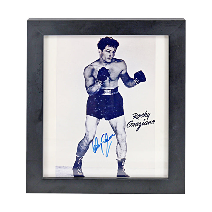 Rocky Graziano Boxing Autographed Signed 8x10 Framed Photo (JSA COA #CE61145)