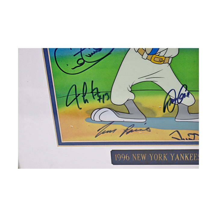 Mariano Rivera, Cecil Fielder, Tim Raines, David Cone, Doc Gooden, Jim Leyritz, Charlie Hayes, David Weathers, Darryl Strawberry New York Yankees Autographed Signed Framed 10x12 Bugs Bunny Animation Art  (JSA COA #CE61132)
