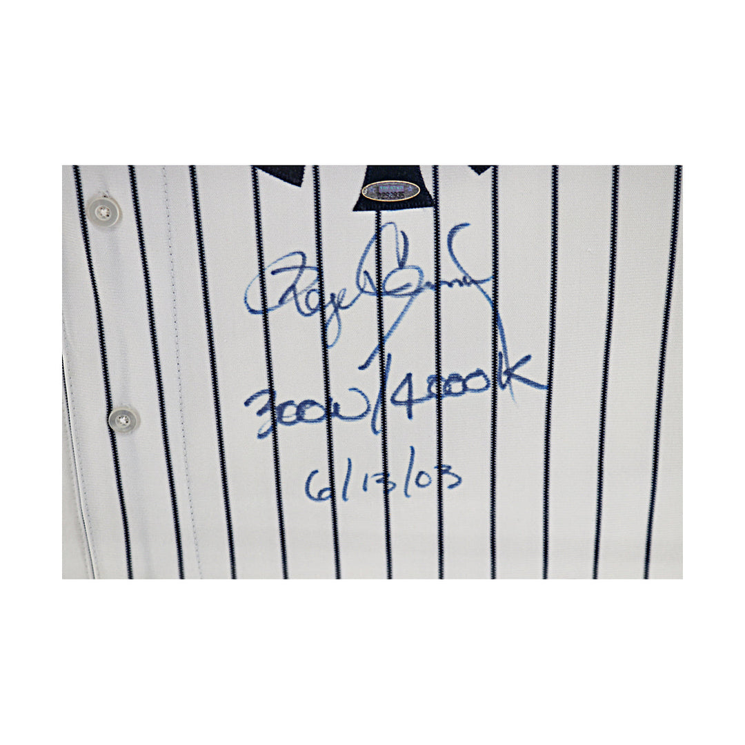 Roger Clemens New York Yankees Autographed Signed Framed Yankees Jersey 100th Anniversary Patch /300 (JSA COA #CE61141)