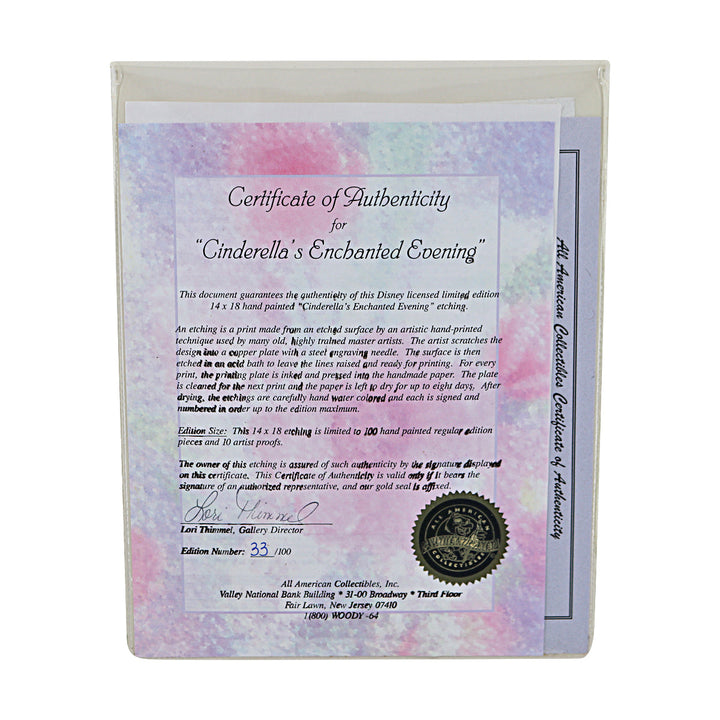 Cindarellas Enchanting Evening Framed 14x18 Hand Painted Artwork #33/100