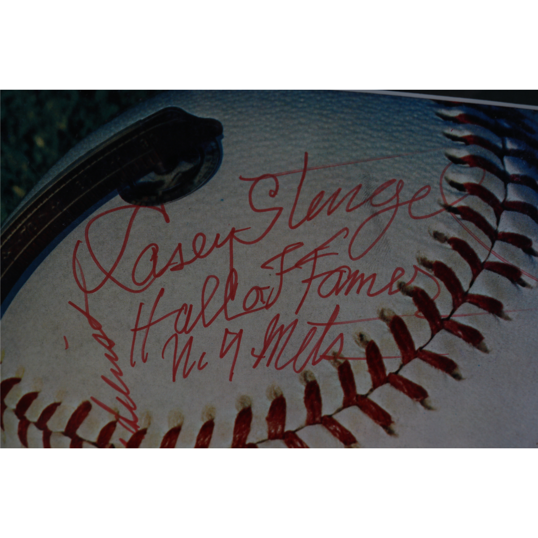 Stengel Berra Schoendienst Autographed Signed Inscribed Framed Program (JSA LOA)