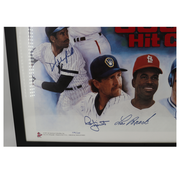 Mays, Rose, Yaz, Musial 3,000 Hit Signed Framed Doo S Oh Litho LE (JSA LOA)
