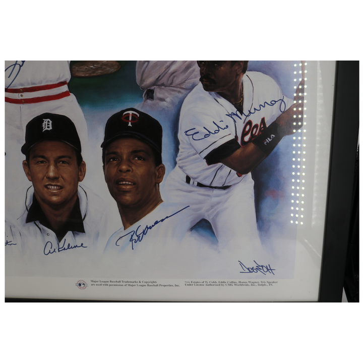 Mays, Rose, Yaz, Musial 3,000 Hit Signed Framed Doo S Oh Litho LE (JSA LOA)