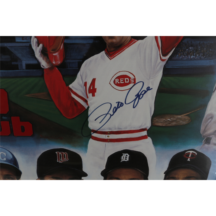 Mays, Rose, Yaz, Musial 3,000 Hit Signed Framed Doo S Oh Litho LE (JSA LOA)