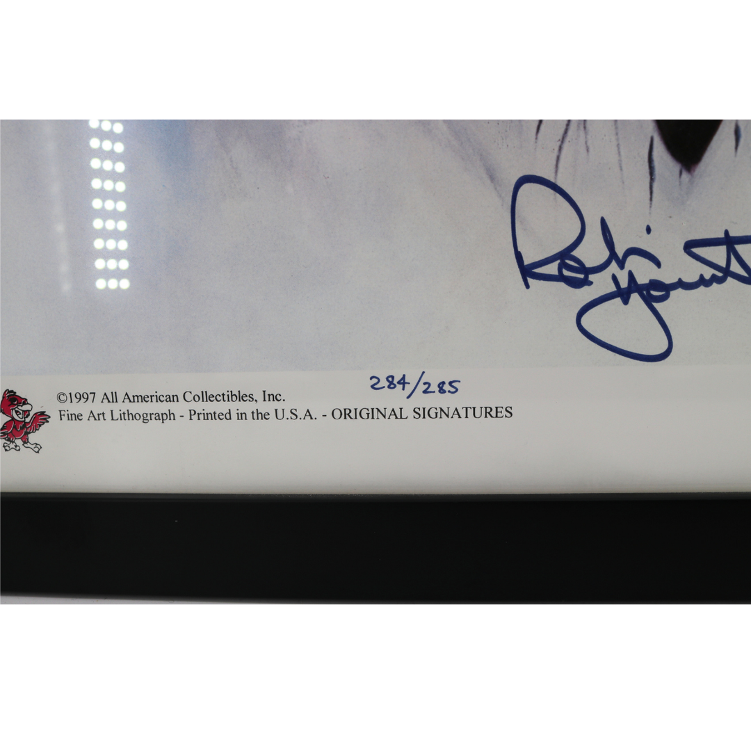 Mays, Rose, Yaz, Musial 3,000 Hit Signed Framed Doo S Oh Litho LE (JSA LOA)