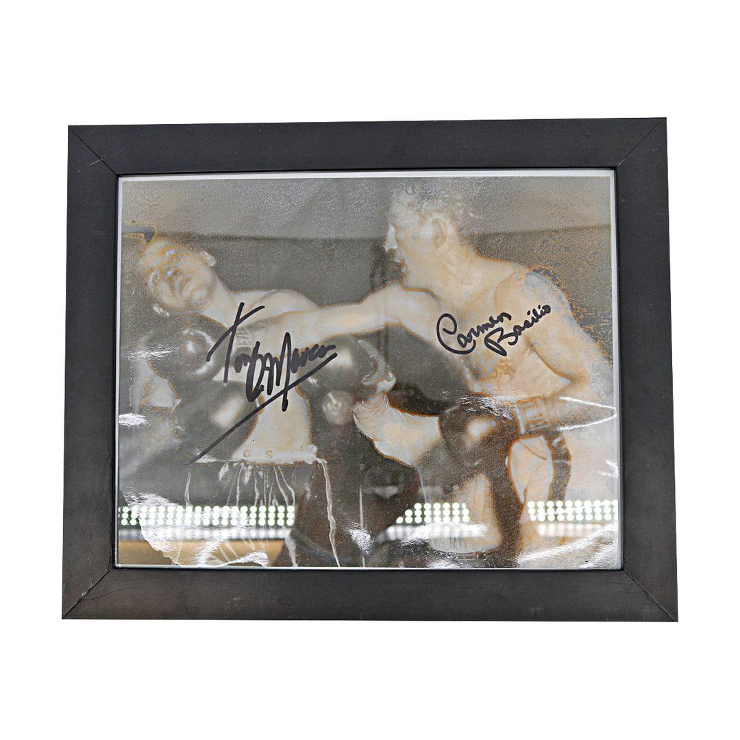 Jake LaMotta Carmine Basillio Autographed Signed Framed 8x10 Photo JSA COA - 2