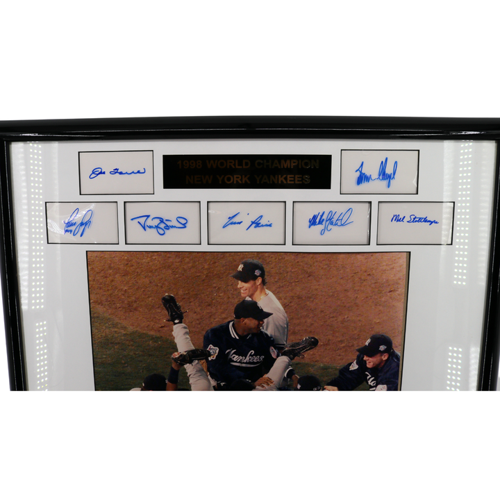 Jeter, Rivera, Posada Yankees Team Autographed Signed Framed Collage 21 Auto JSA