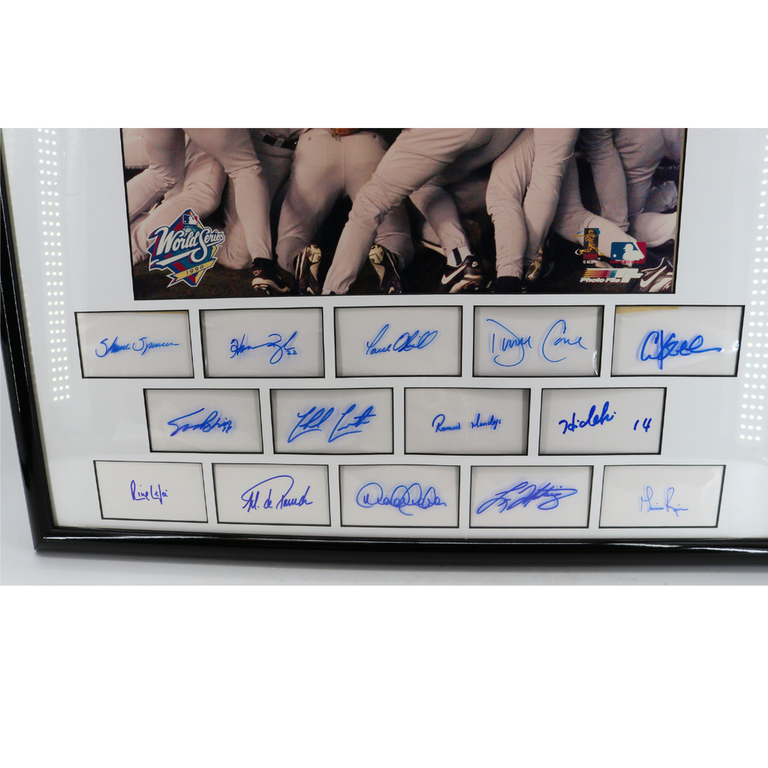 Jeter, Rivera, Posada Yankees Team Autographed Signed Framed Collage 21 Auto JSA