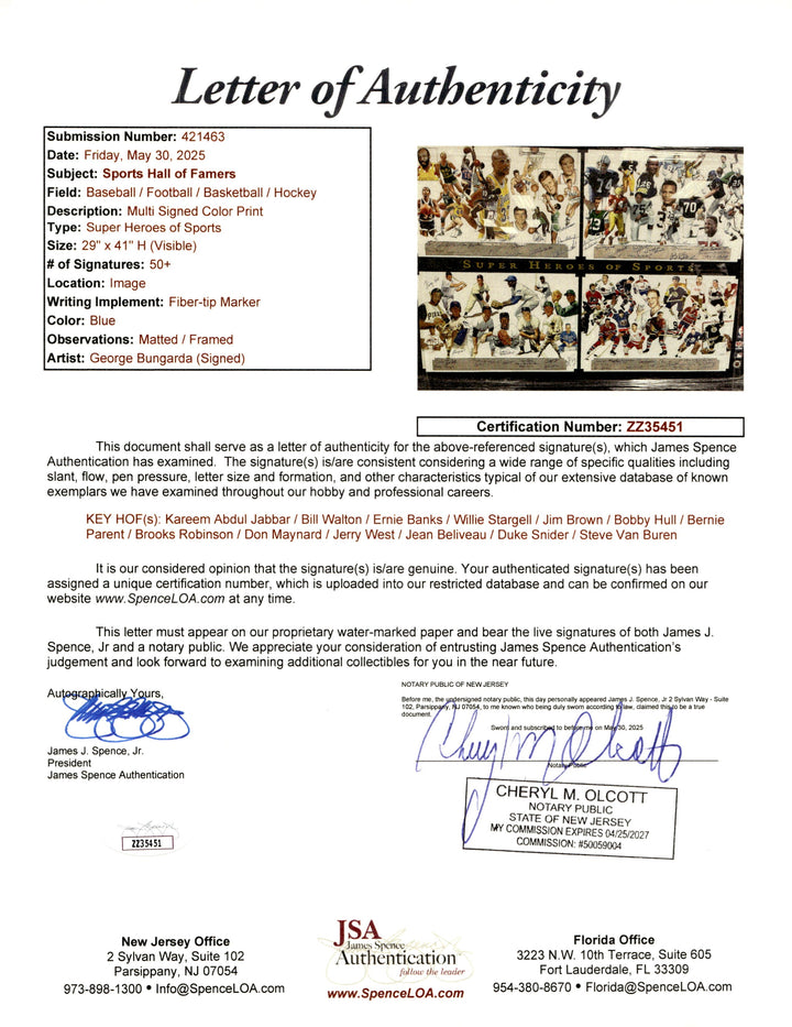 Super Heroes of Sports Autographed Signed Framed Collage 61 Autos JSA LOA