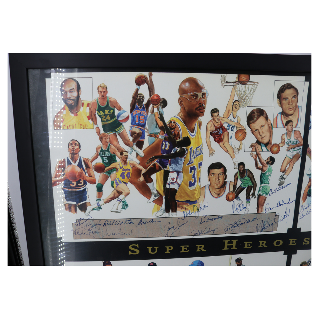 Super Heroes of Sports Autographed Signed Framed Collage 61 Autos JSA LOA