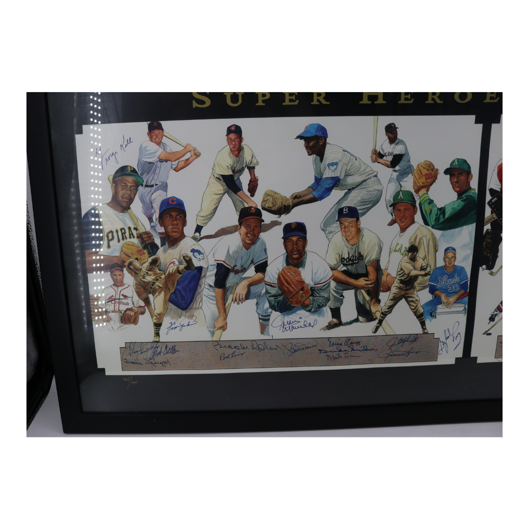 Super Heroes of Sports Autographed Signed Framed Collage 61 Autos JSA LOA