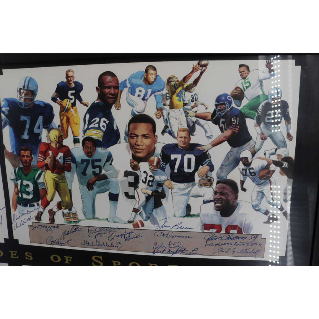 Super Heroes of Sports Autographed Signed Framed Collage 61 Autos JSA LOA