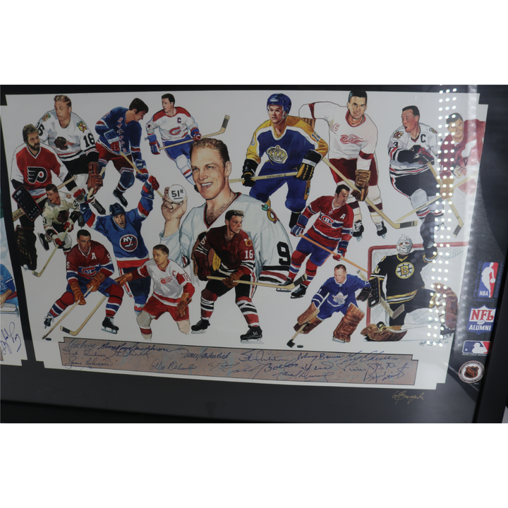 Super Heroes of Sports Autographed Signed Framed Collage 61 Autos JSA LOA