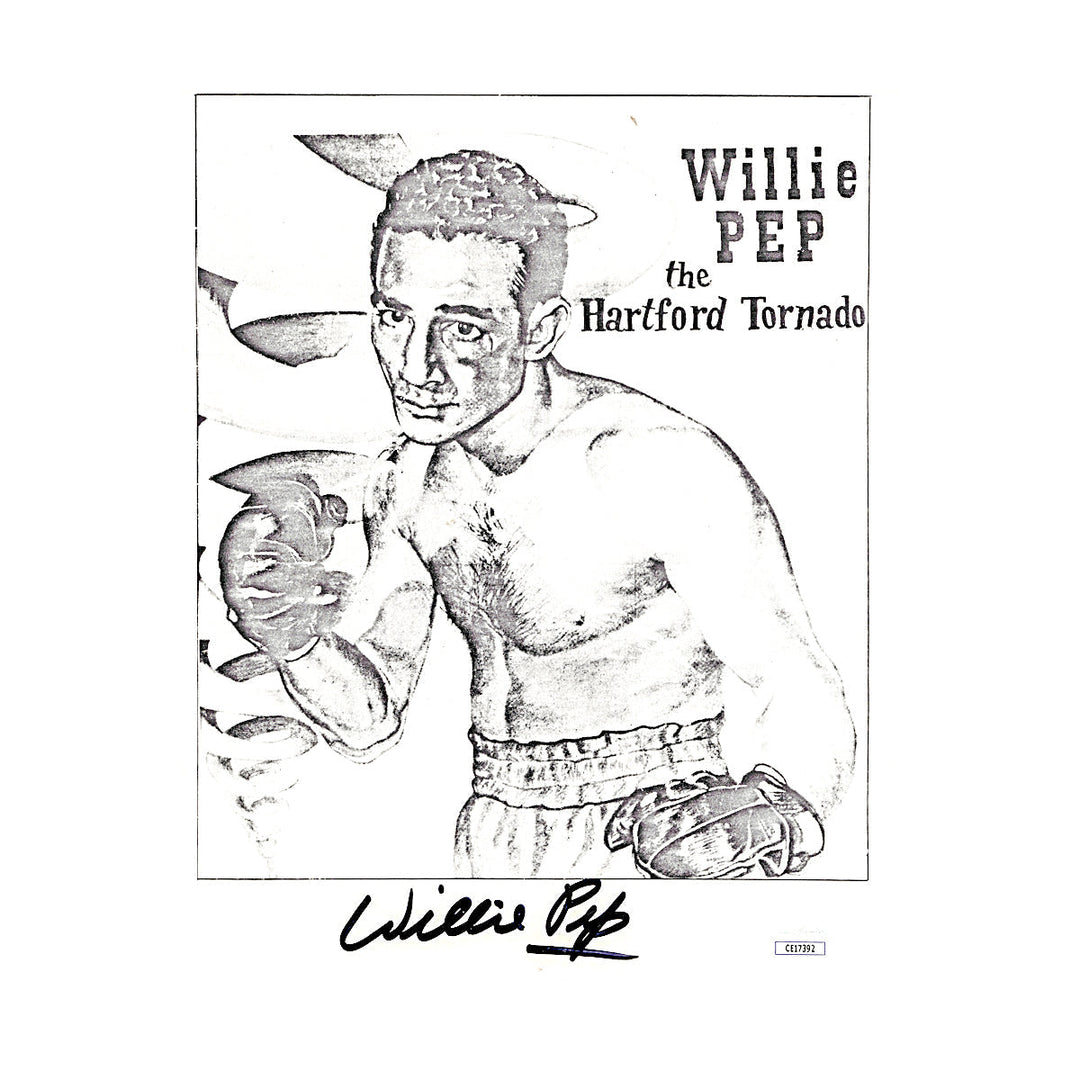 Willie Pep Boxer Autographed Signed 8x10 Photo (JSA COA #CE17392)