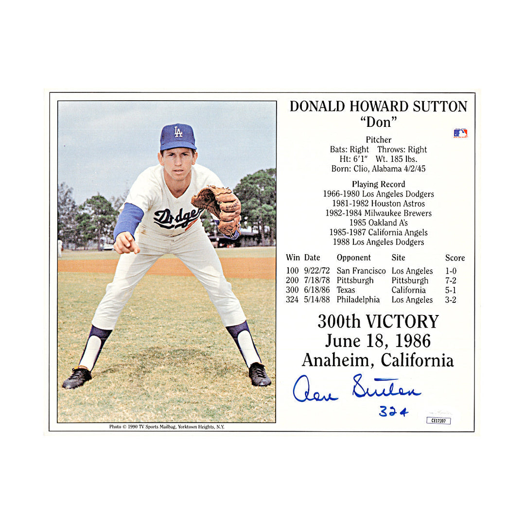 Don Sutton LA Dodgers Autographed Signed Induction Day 8x10 Photo (JSA COA #CE17397)
