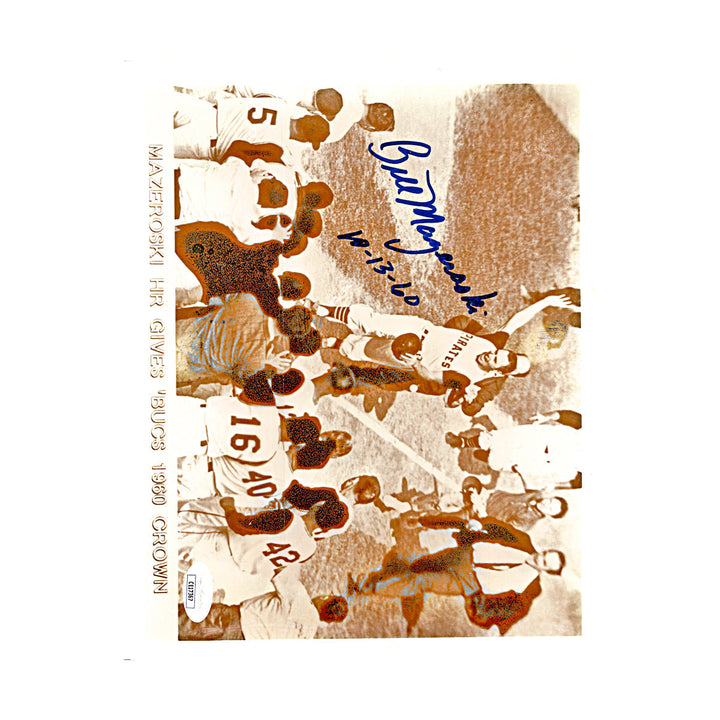 Bill Mazeroski Pittsburgh Pirates Autographed Signed Inscribed "10-13-60" 8x10 Photo (JSA COA #CE17367)