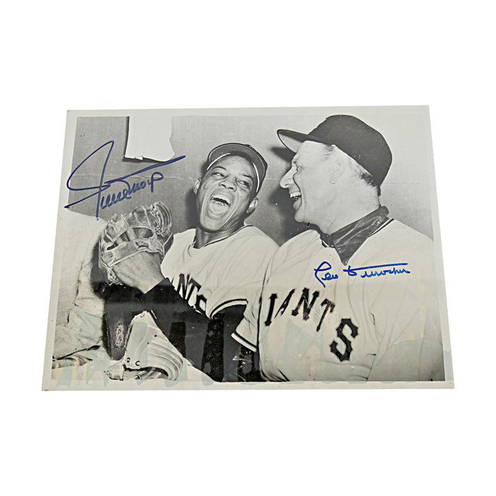 Willie Mays Leo Duroucher San Francisco Giants Autographed Signed 8x10 Photo Behind Glass JSA COA